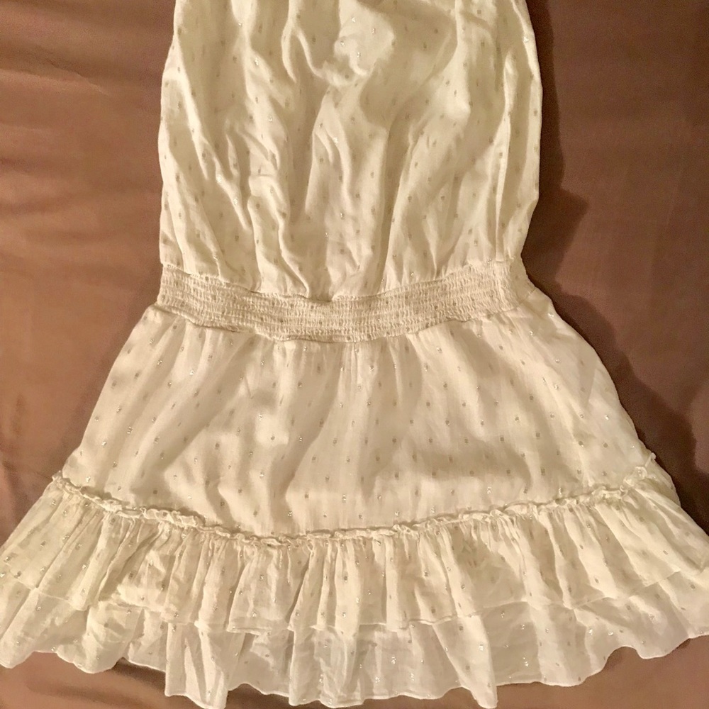 Cute white halter dress with silver accents